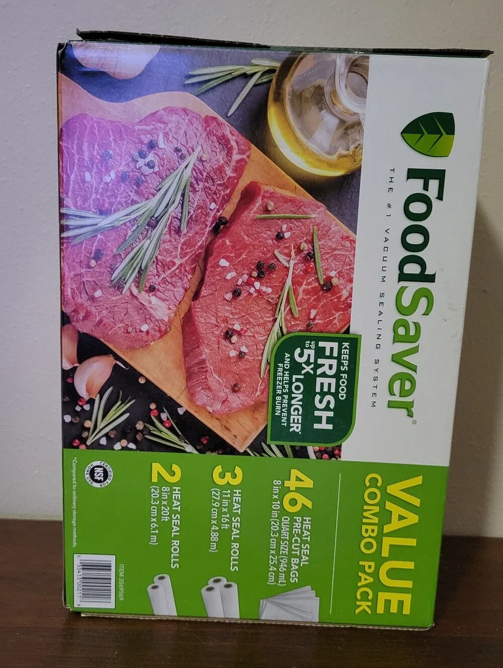 ​FoodSaver Value Combo Pack–46 Quart Bags & 5 Vacuum Heat Seal Rolls​ Food Save